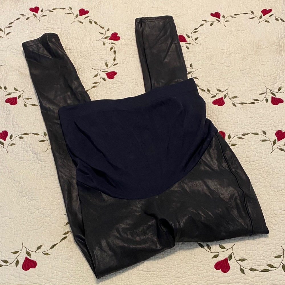 Spanx Maternity Mama Faux Leather Leggings Women’s M - Picture 3 of 8